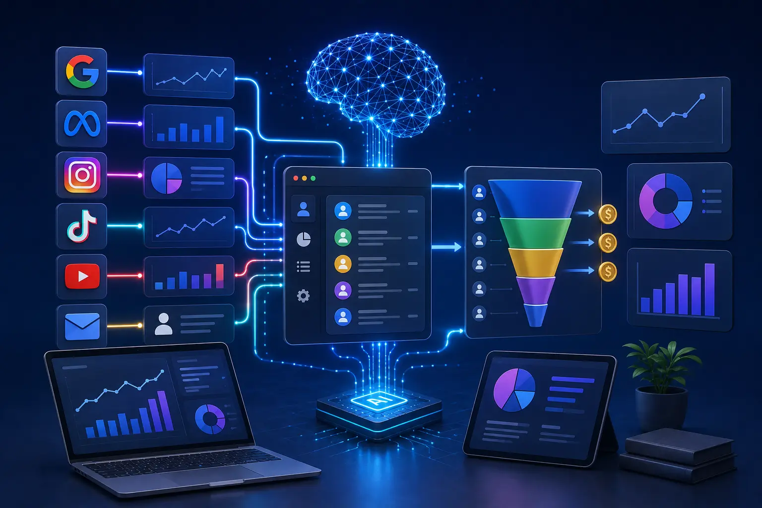 AI для сквозной аналитики: как связать рекламу, CRM и продажи